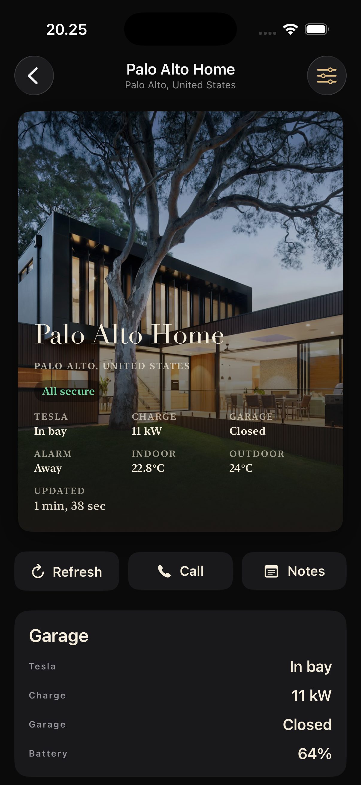 Palo Alto Home open, with Call and Notes