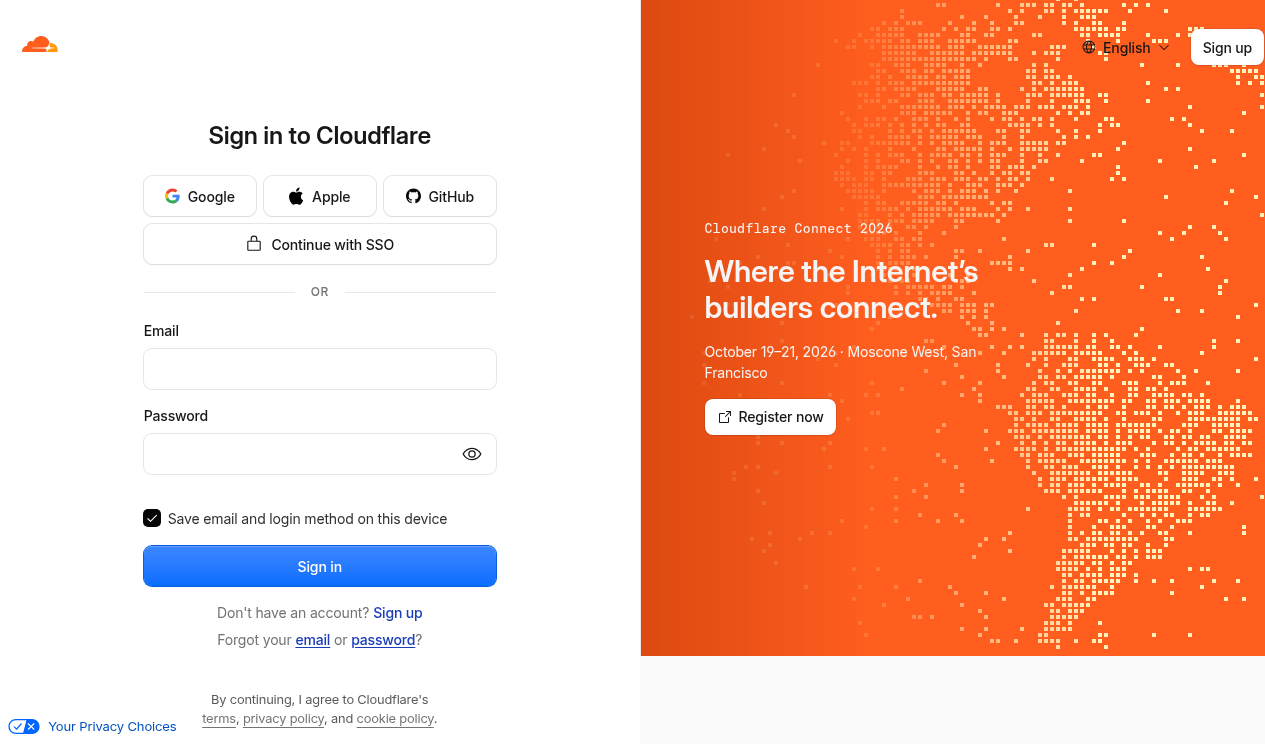Cloudflare log in
