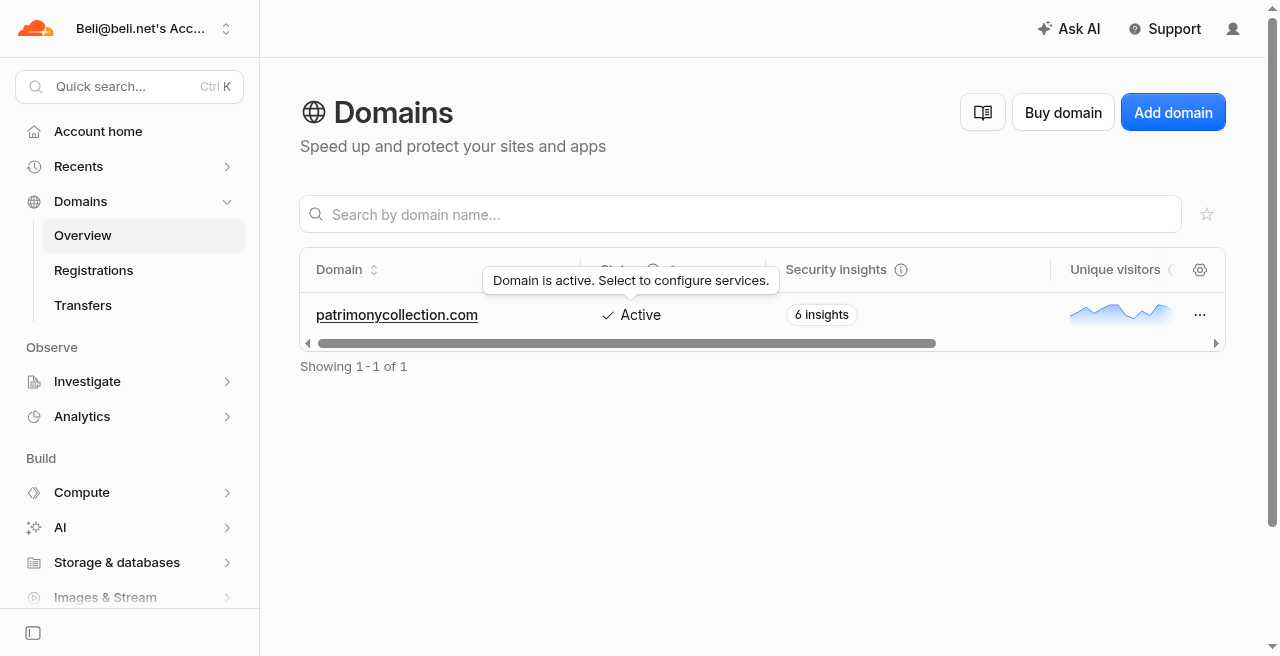 Active domain overview
